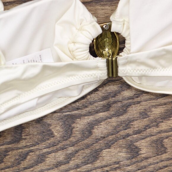 Kurt Geiger Womens Swimsuit Synthetic Chelsea Bikini Swim Top Off White M - Picture 5 of 7